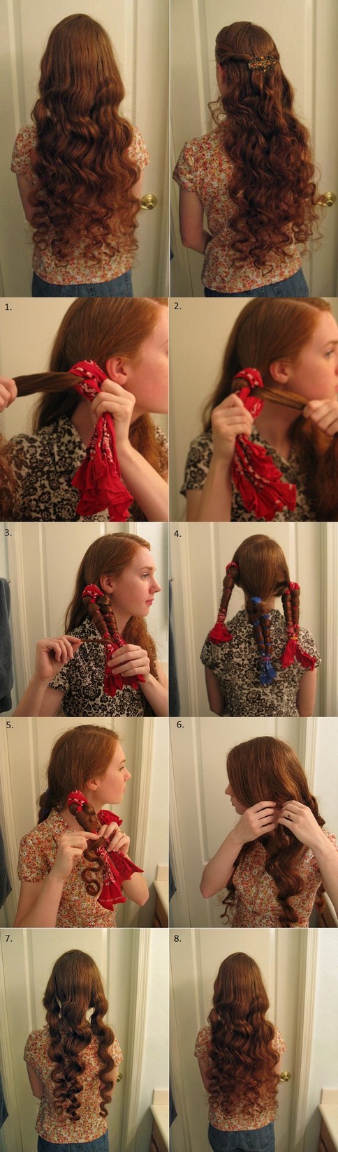 Как завить волосы без плойки и бигуди с помощью футболки