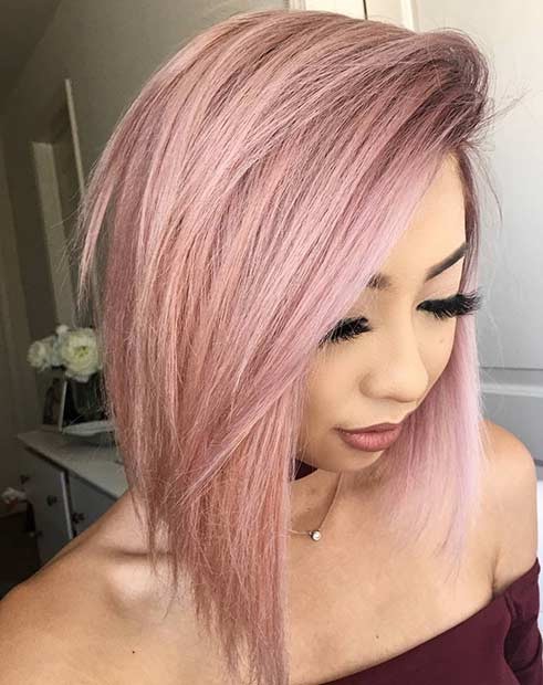 Цвет волос розовое золото