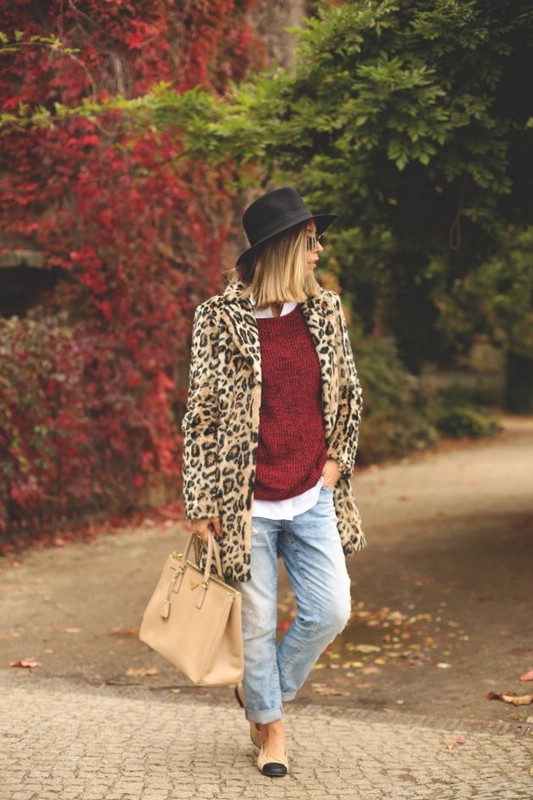 С чем носить леопардовое пальто